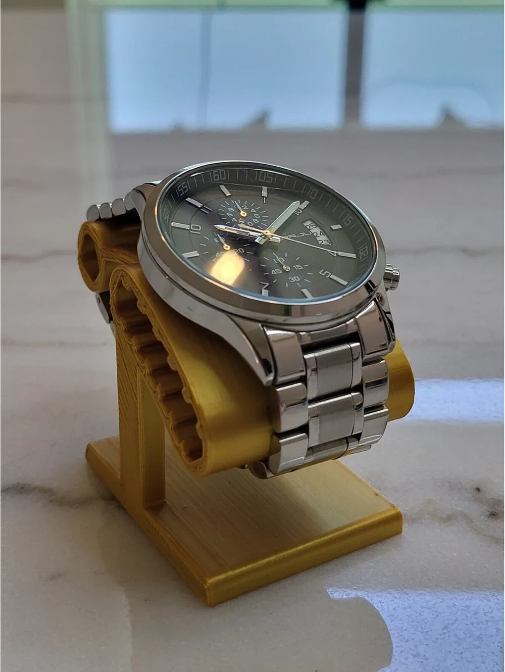 CRRJU Mens Watch Quartz Chronograph Date Watch Stainless Steel New Battery Works